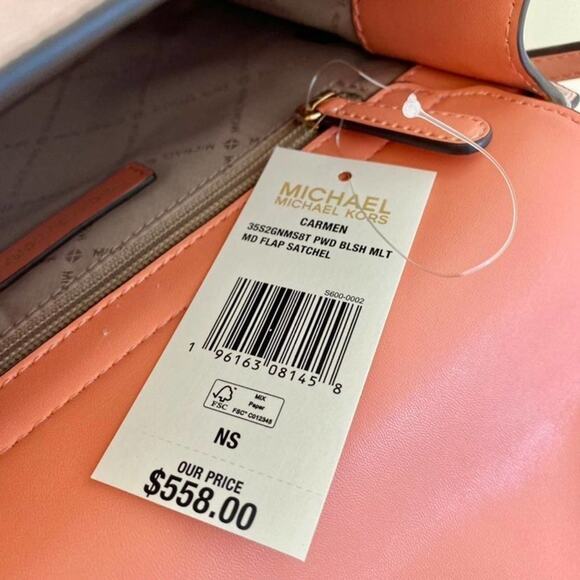 Michael Kors Purse Carmen Medium Flap Satchel shoulder bag new - Picture 9 of 10